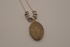 Antique brass-finished floral oval locket necklace&nbsp;