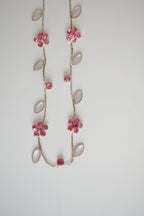Pink rhinestone floral choker necklace