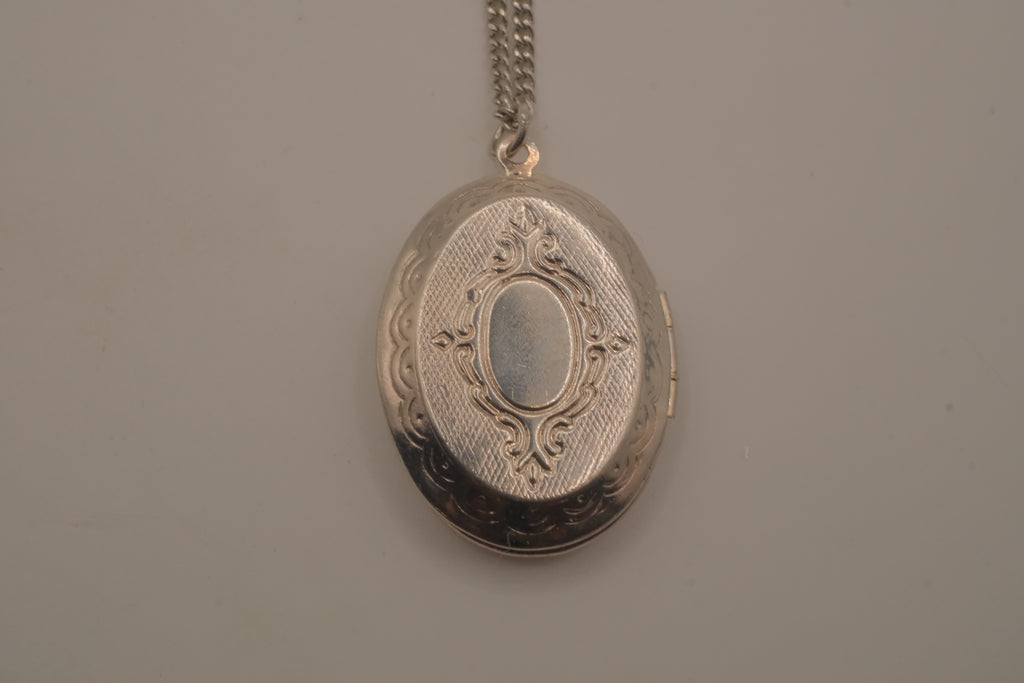 Vintage oval engrace locket necklace