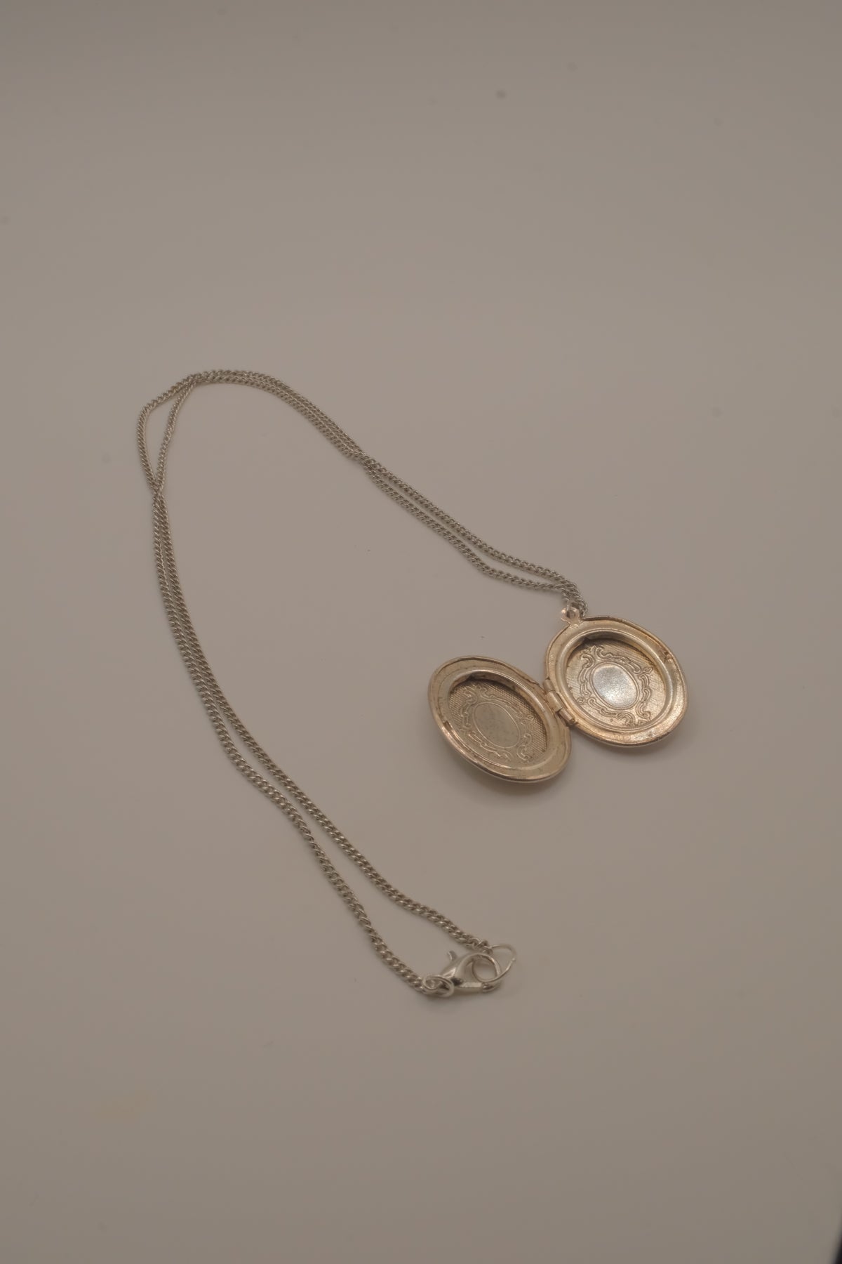 Vintage oval engrace locket necklace