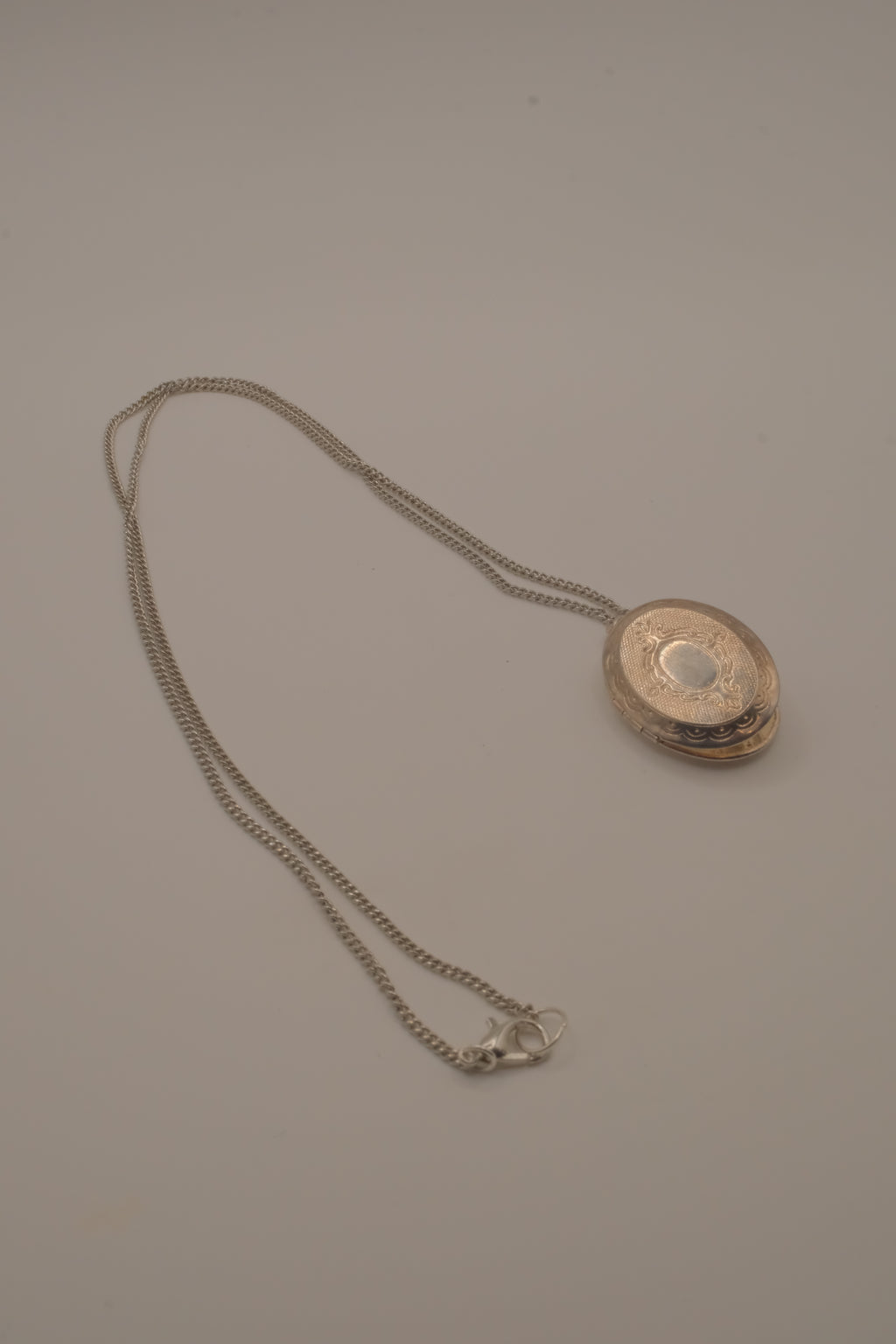 Vintage oval engrace locket necklace