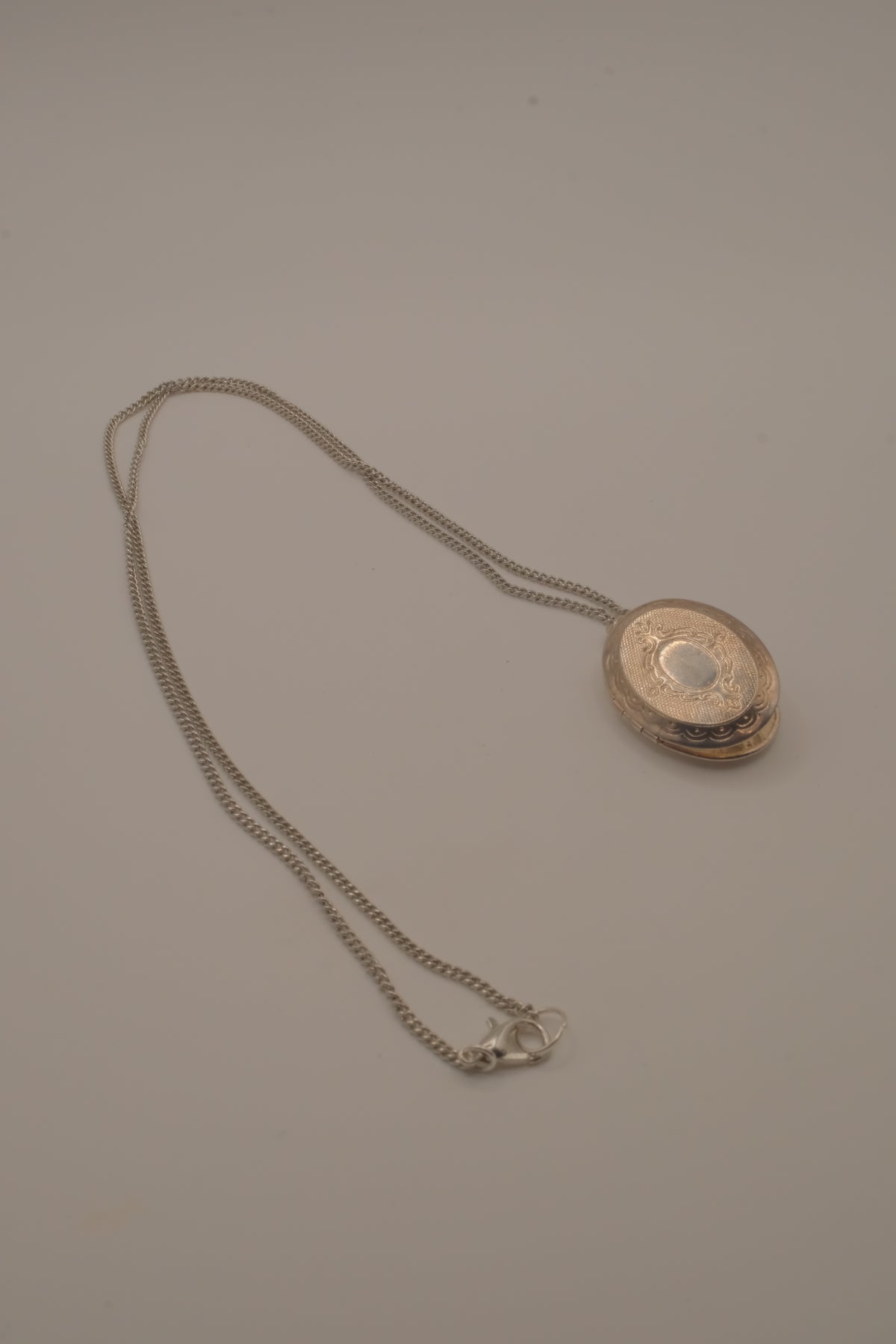 Vintage oval engrace locket necklace