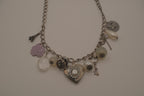 Vintage silver charm necklace with locket