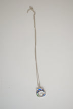 Silver tone Dolphin Abalone shell necklace
