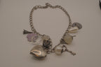 Vintage silver charm necklace with locket