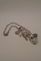 Vintage silver charm necklace with locket