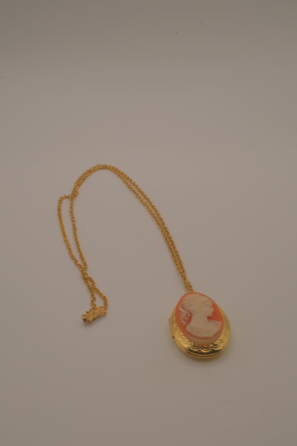 Vintage cameo locket necklace