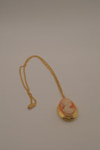Vintage cameo locket necklace