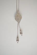 Crystal lariat-style bolo necklace