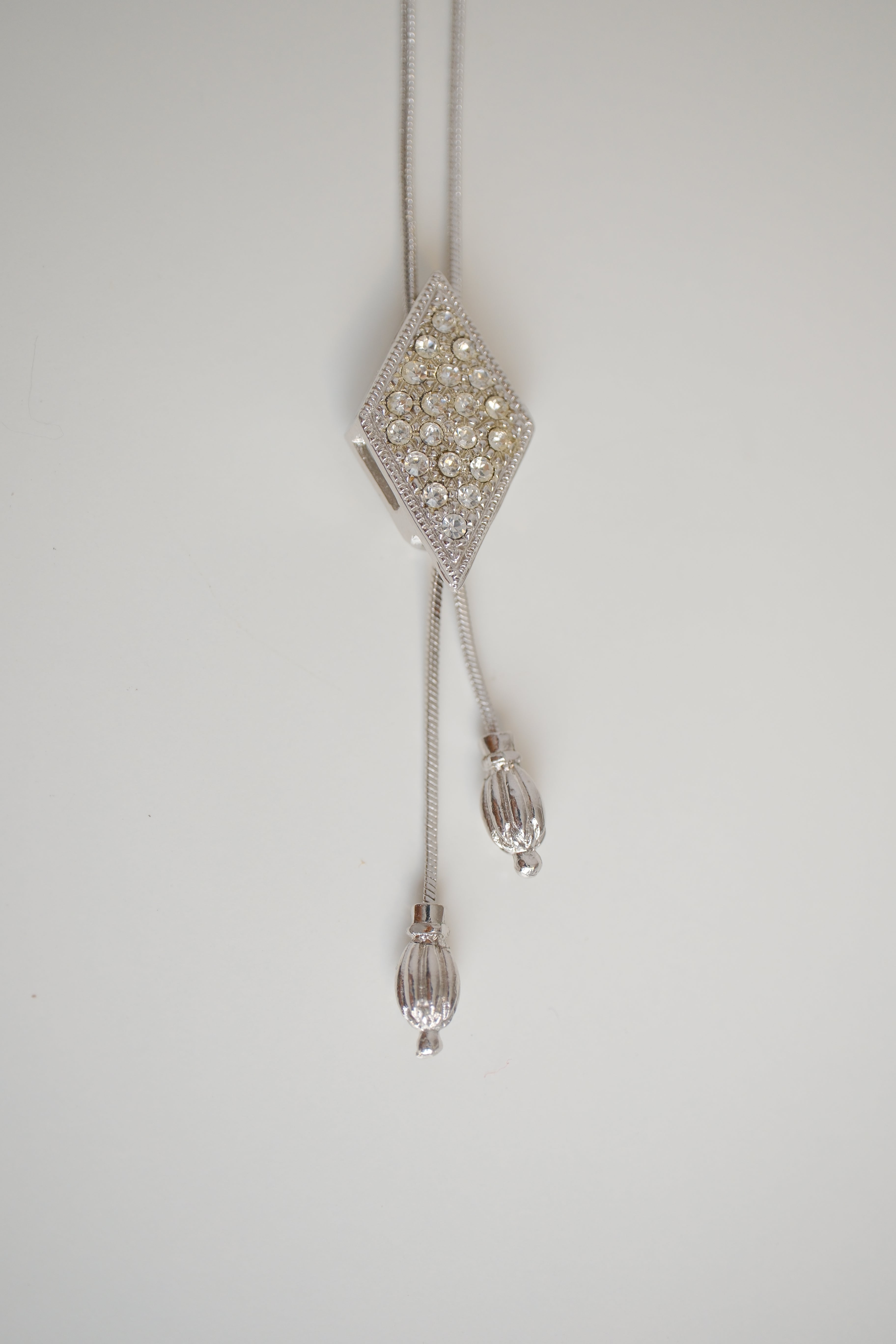Crystal lariat-style bolo necklace