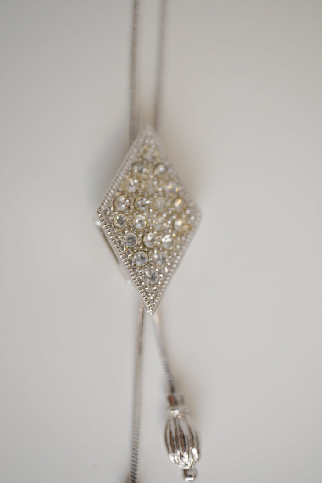 Crystal lariat-style bolo necklace