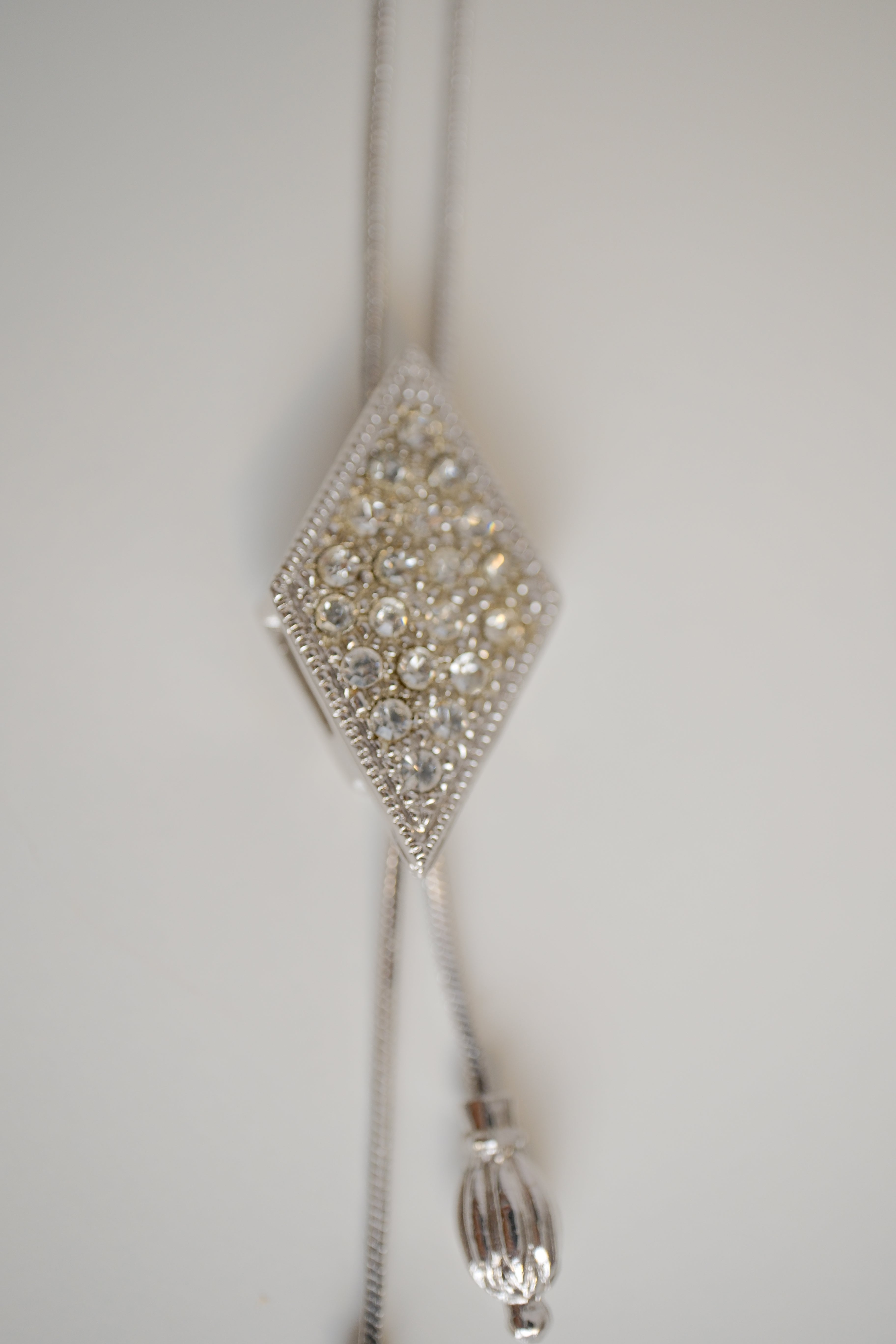 Crystal lariat-style bolo necklace