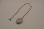 Antique oval Victorian style silver locket pendant