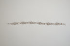 Silver-tone heart and crystal link bracelet