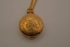 Vintage Gold Scrollwork 4-photo folding locket necklace