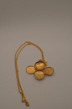 Vintage Gold Scrollwork 4-photo folding locket necklace