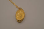 Vintage Gold Floral multi-photo folding locket necklace