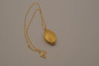 Vintage Gold Floral multi-photo folding locket necklace