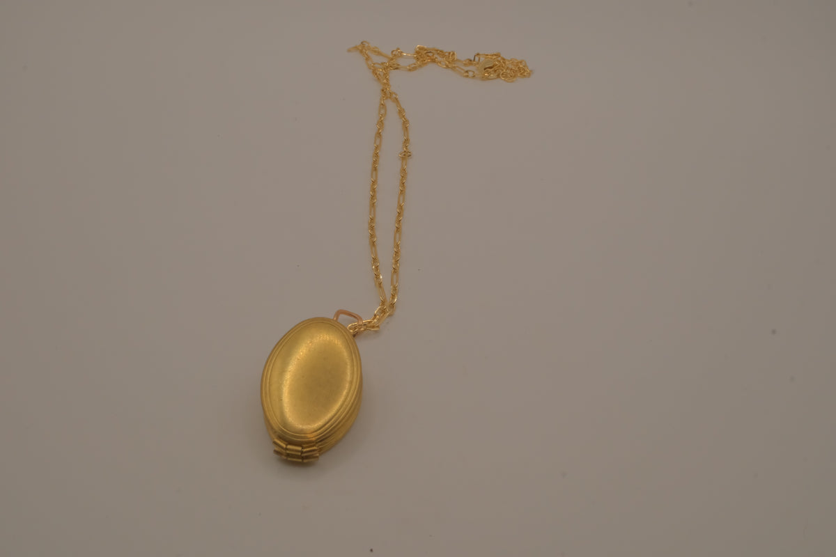 Vintage Gold Floral multi-photo folding locket necklace