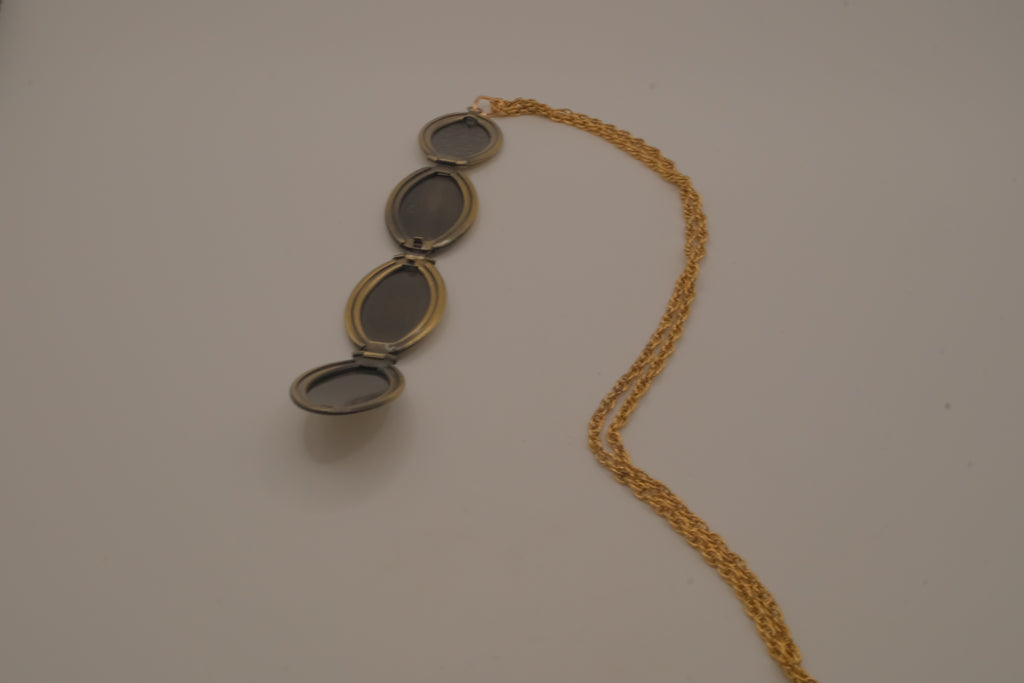 Antique bronze multi-photo expanding locket necklace