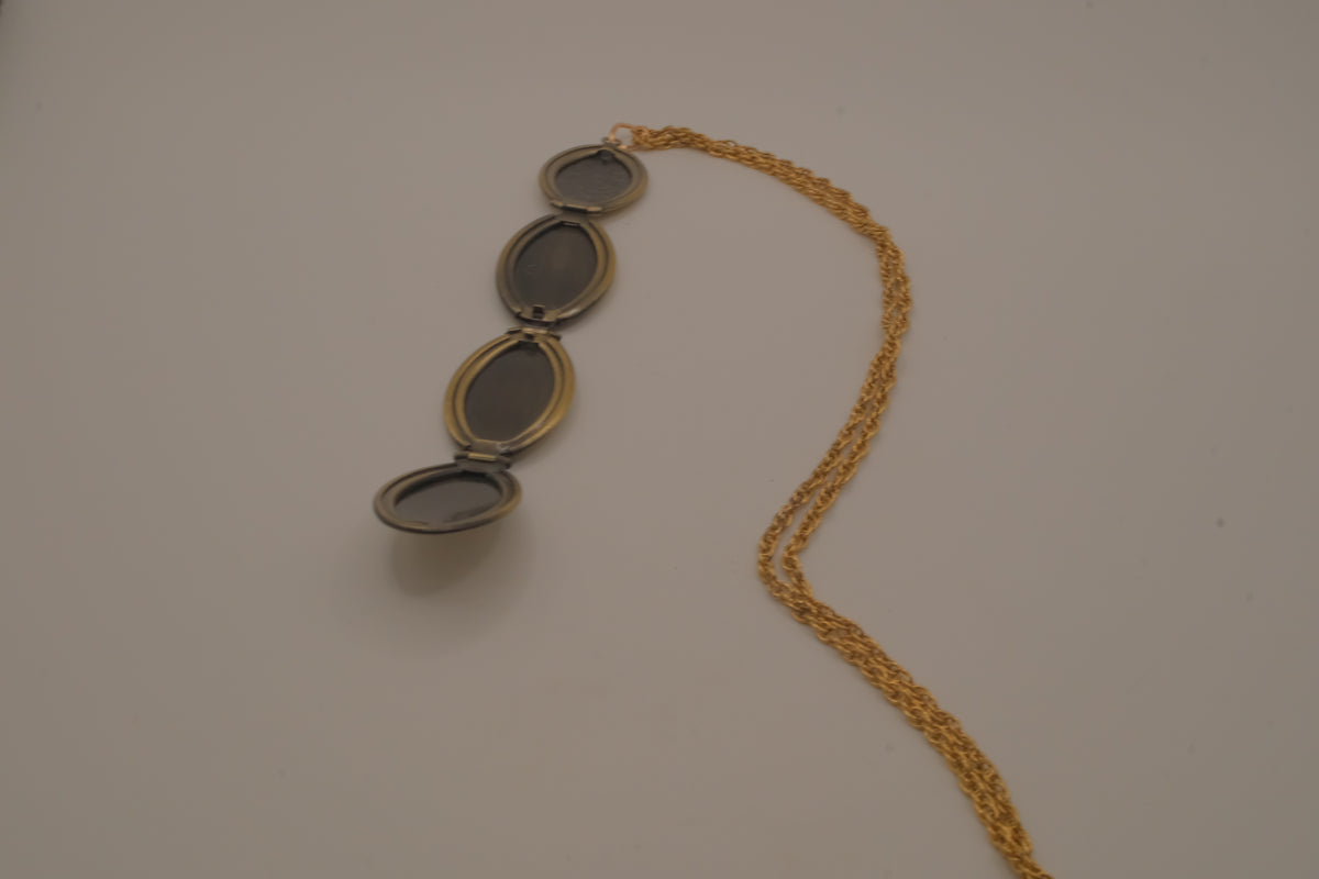Antique bronze multi-photo expanding locket necklace