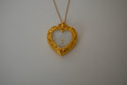 Movt Japan Gold-tone heart watch pendant necklace