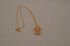 Vintage oval cameo pendant locket necklace