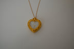 Movt Japan Gold-tone heart watch pendant necklace