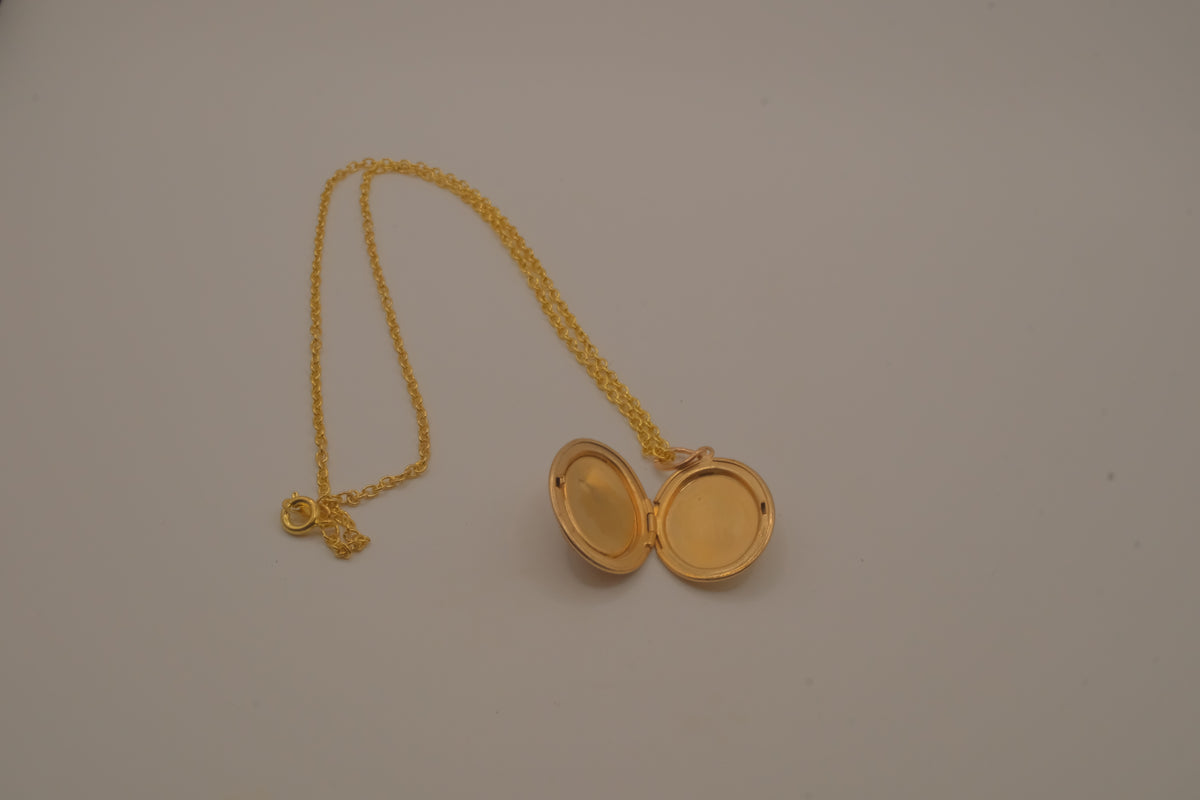 Vintage oval cameo pendant locket necklace