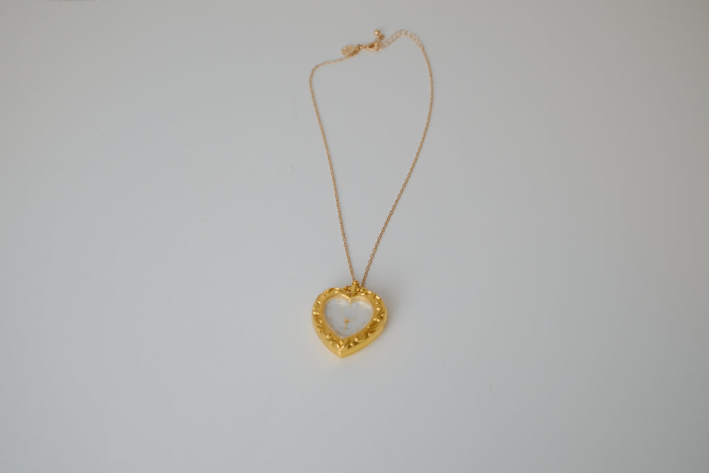 Movt Japan Gold-tone heart watch pendant necklace