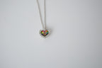 Amber Lee iridescent heart-shaped pendant necklace