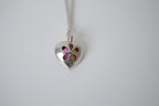 Amber Lee iridescent heart-shaped pendant necklace