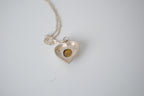 Sterling silver tiger's eye heart pendant