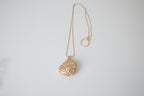 Vintage Gold-tone Open filigree design heart necklace