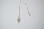 Ma Bella Silver tone delicate Pink rinestones necklace