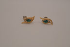 Vintage wing design stud earrings