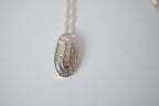 Ma Bella Silver tone delicate Pink rinestones necklace