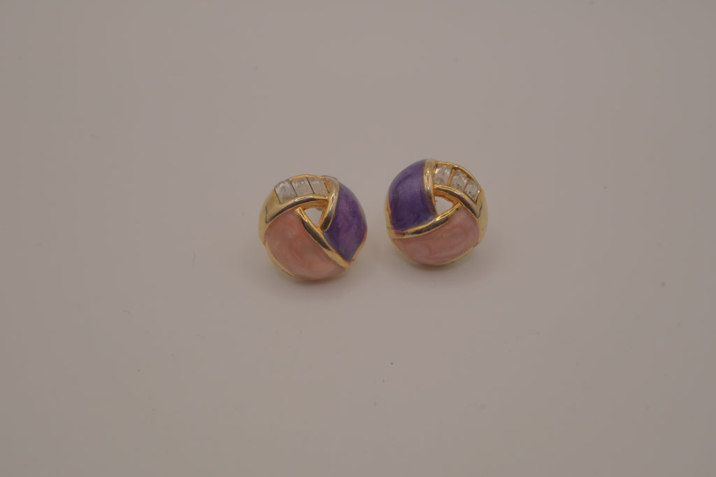 Vintage Dome style geometric stud earrings