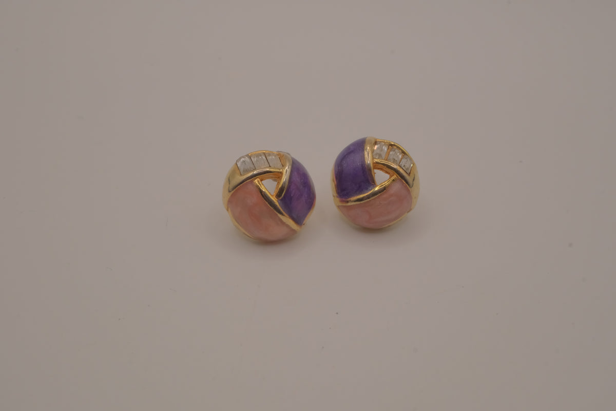 Vintage Dome style geometric stud earrings