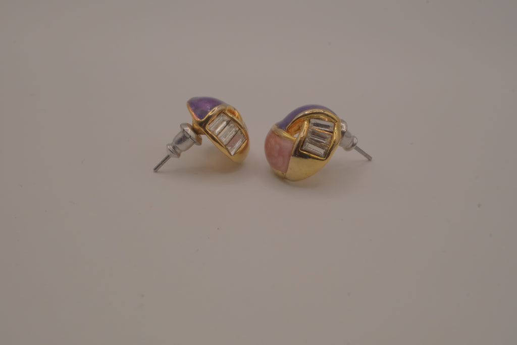 Vintage Dome style geometric stud earrings