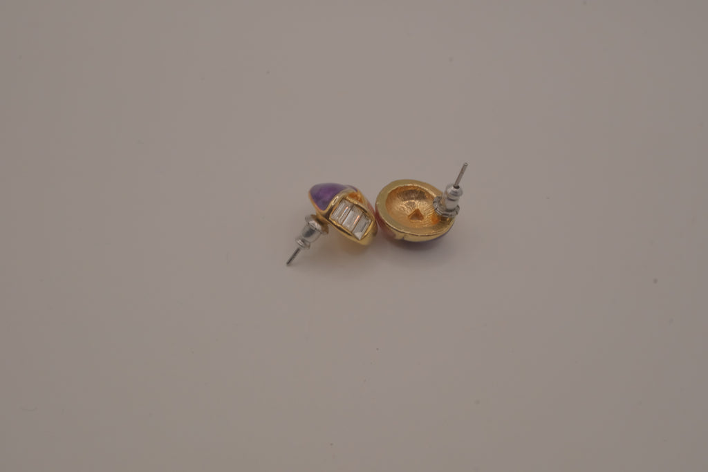 Vintage Dome style geometric stud earrings
