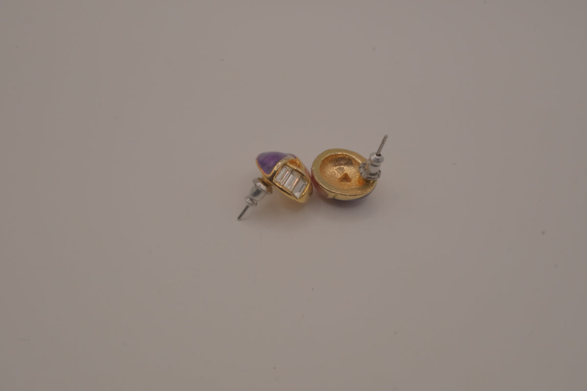 Vintage Dome style geometric stud earrings