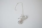 Silver-tone bicycle watch pendant necklace