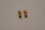 Vintage Geometric stacked-square stud earrings