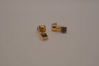 Vintage Geometric stacked-square stud earrings