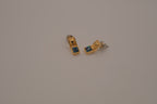 Vintage Geometric stacked-square stud earrings