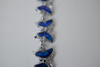 Silver-tone Abalone shell Butterfly link bracelet