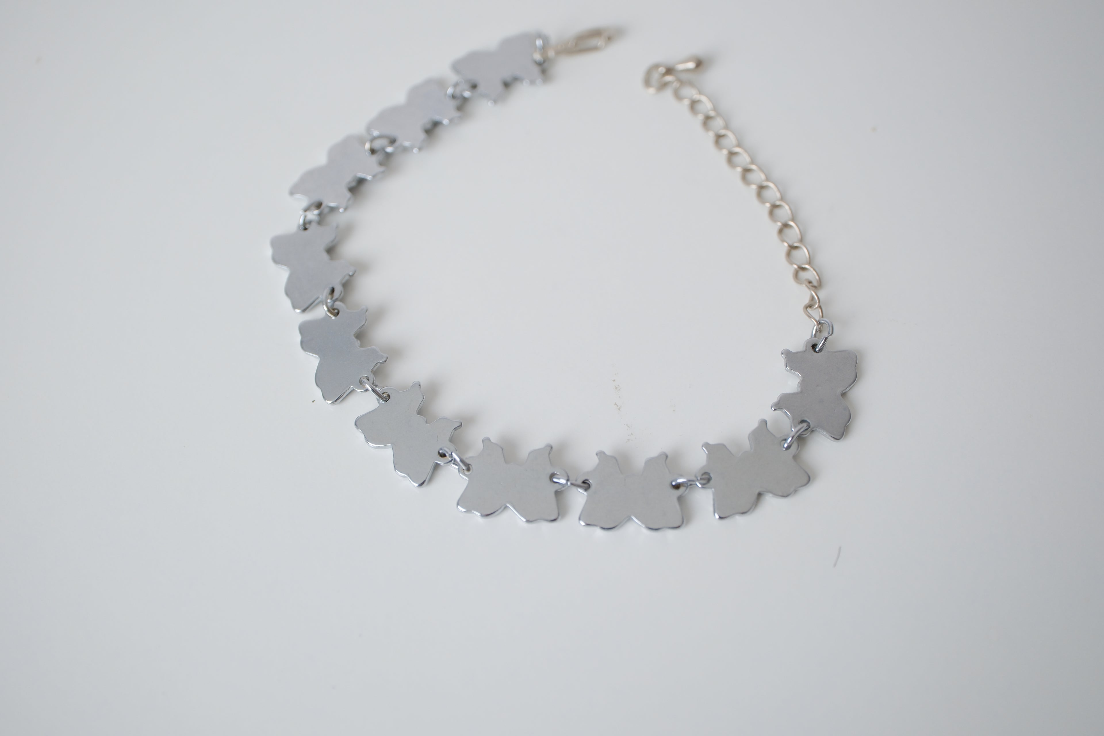 Silver-tone Abalone shell Butterfly link bracelet