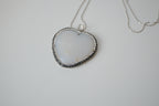 Gray white stone heart pendant