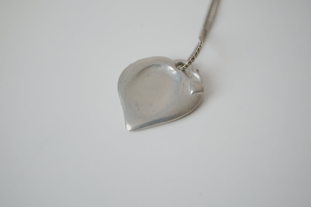 Pewter heart pendant necklace